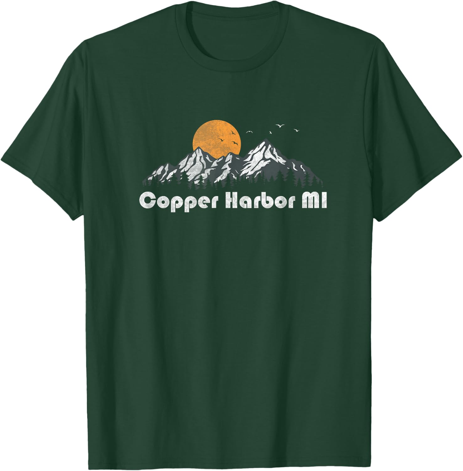 Copper Harbor Michigan MI Vintage 70s Graphic Retro T-Shirt - T-Shirt | Forest