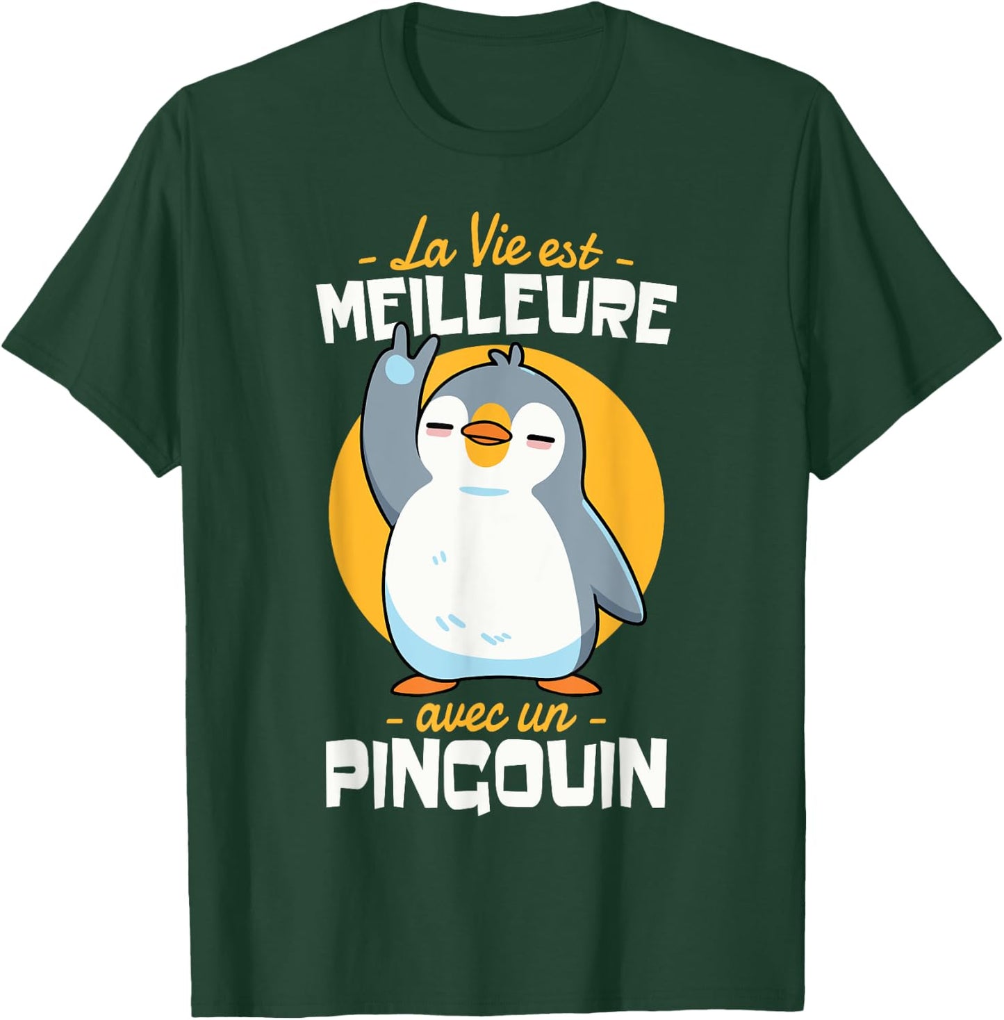 Penguin Child Girl Woman Humour Life with Penguin T-Shirt - T-Shirt | Forest