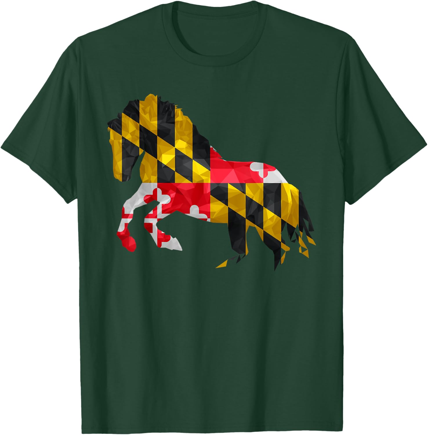 Maryland Horse Cute State Pride Flag T-Shirt - T-Shirt | Forest