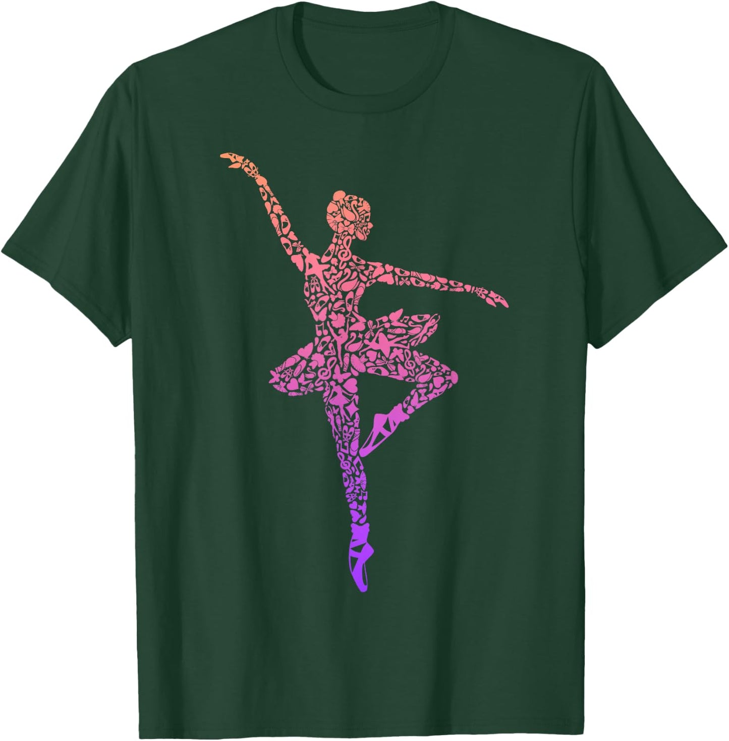 Ballerina Balletttänzerin Damen Ballett Mädchen Schwarz Kurzarm Klassisch Passform S T-Shirt - T-Shirt | Forest