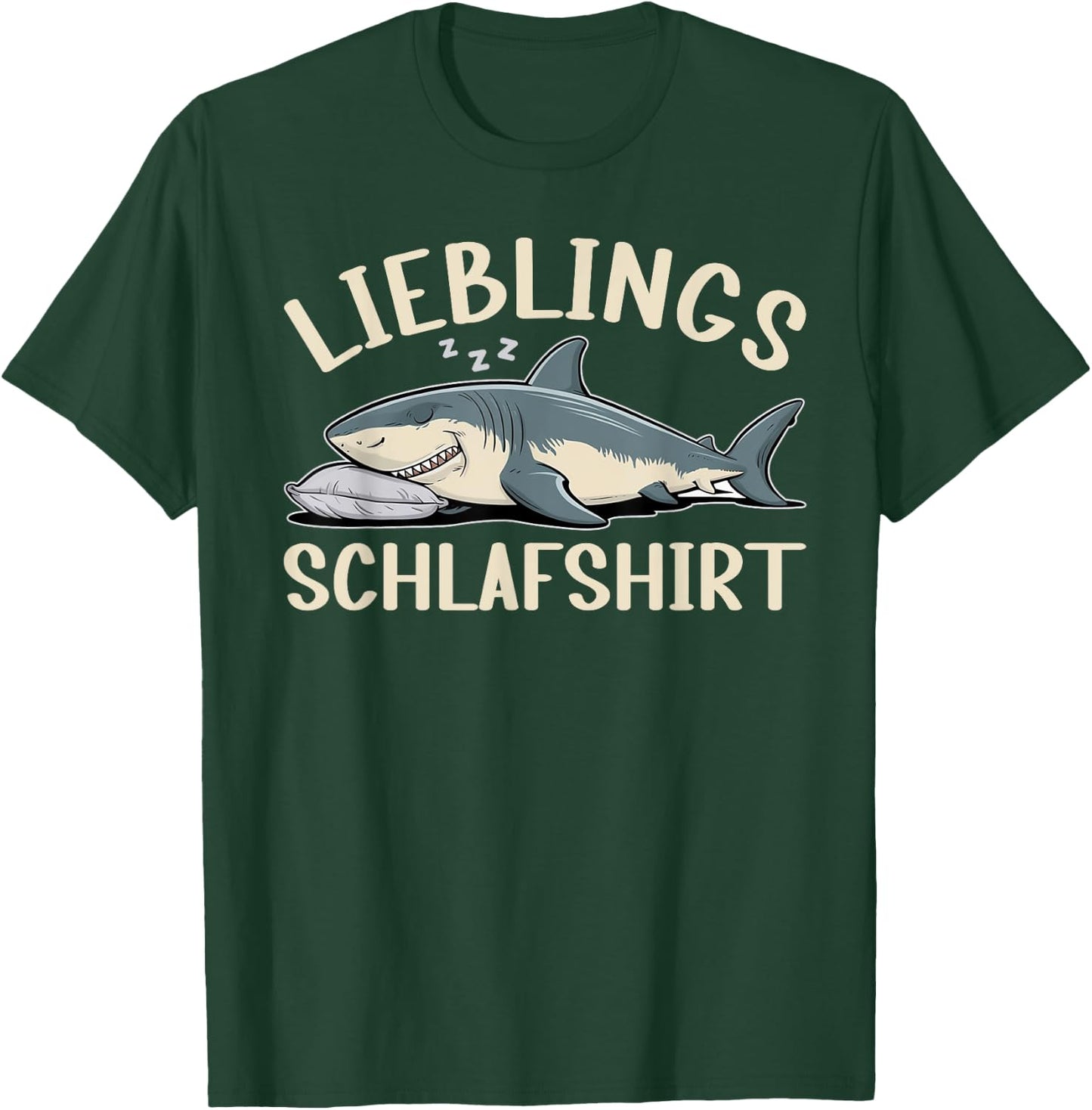 Offizielles Schlafshirt Lustiger Hai Pyjama Schlafanzug T-Shirt - T-Shirt | Forest