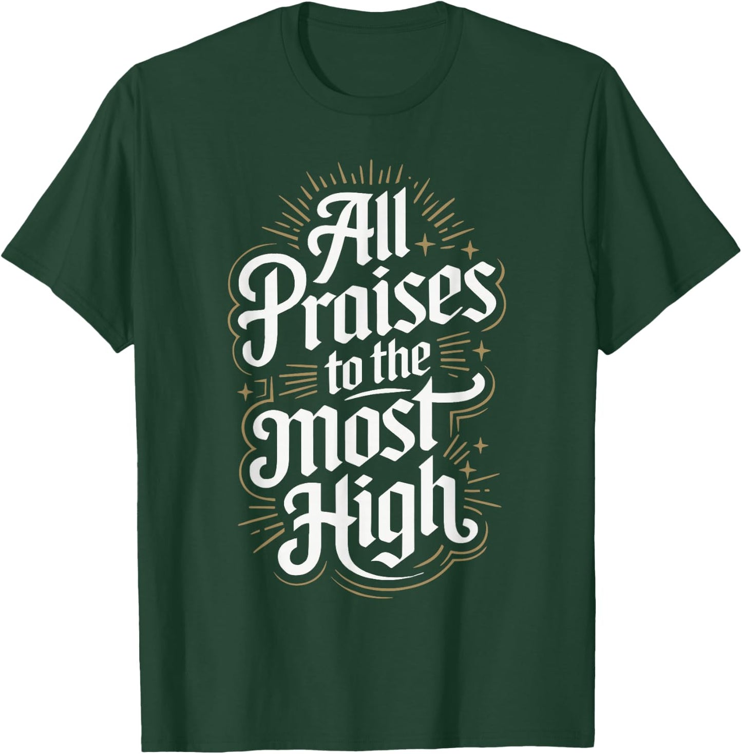 Yahweh Designs Hebrew Israelite All Praises to the Most High -Adult - Black - Small - Short Sleeve T-Shirt - T-Shirt | Forest