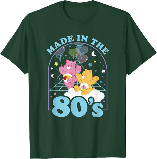 Care Bears Birthday Bear Love-A-Lot Bear Made In The 80's , black T-Shirt - T-Shirt | Forest