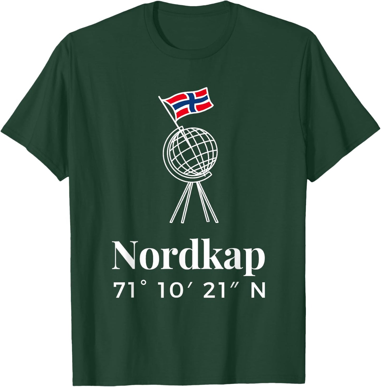 Nordkap Coordinates , black T-Shirt - T-Shirt | Forest