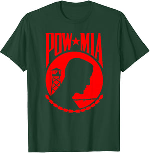 POW MIA POWMIA Red Design T-Shirt - T-Shirt | Forest