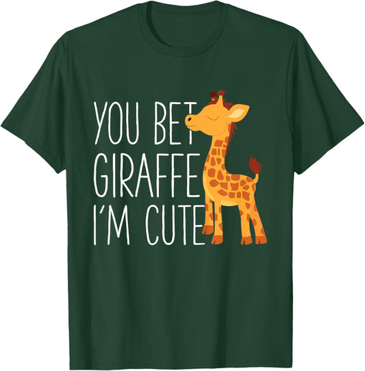 Kids You Bet Giraffe I'm Cute Baby Giraffe Zoo animals Lover T-Shirt - T-Shirt | Forest