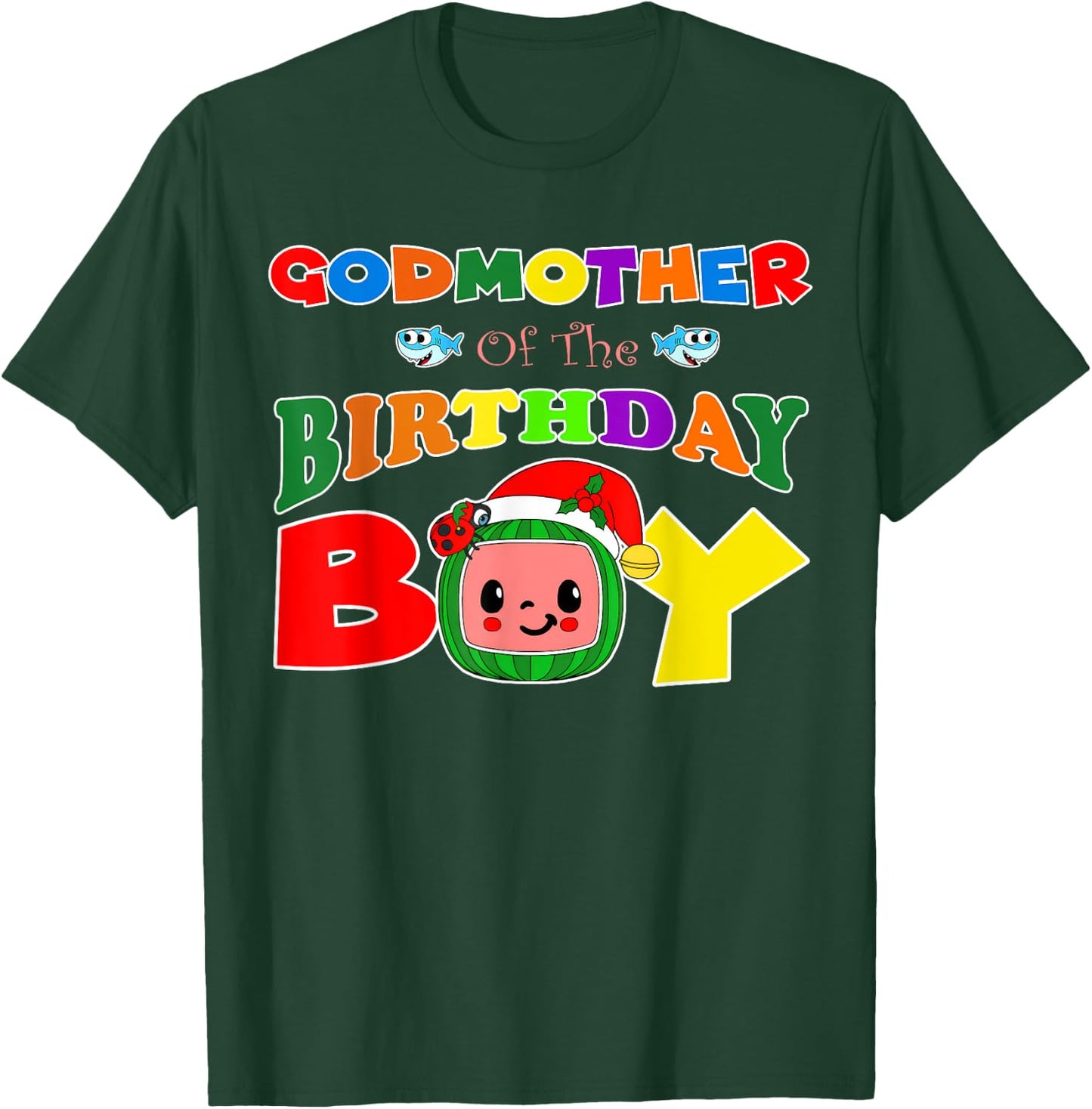 Godmother Of The Birthday Boy Funny Melon Family Matching T-Shirt - T-Shirt | Forest
