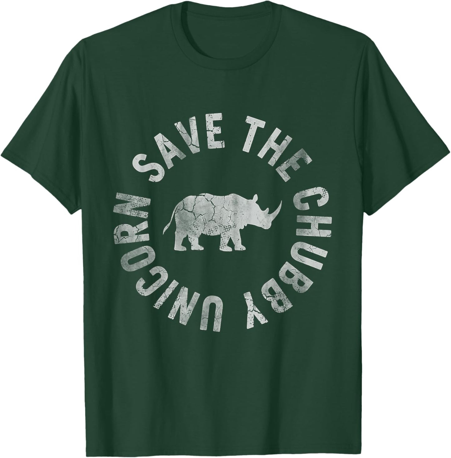 Save The Chubby Unicorn Rhino Rhinoceros Funny Humor T-Shirt - T-Shirt | Forest