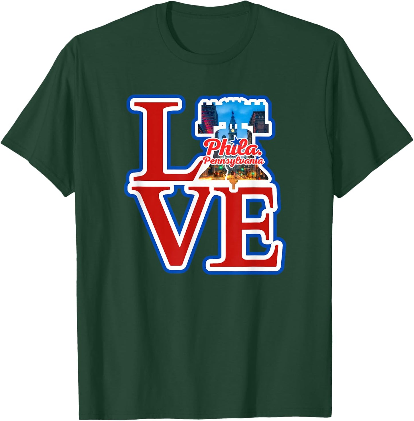 Philadelphia City of Brotherly Love Park Philly Liberty Bell T-Shirt - T-Shirt | Forest