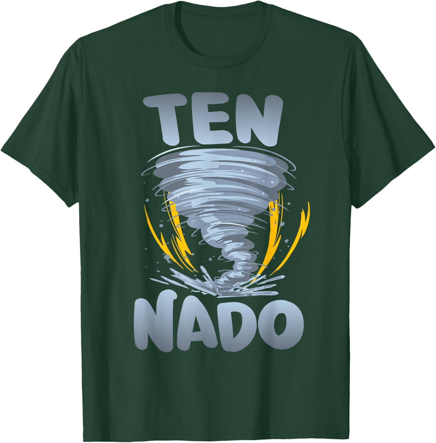 Ten-nado Warning 10th Birthday Tornado Themed Birthday T-Shirt - T-Shirt | Forest