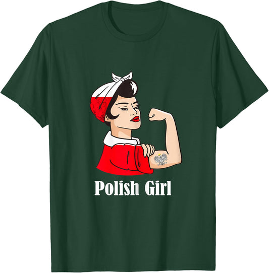 Polnisches Mädchen Polnischer Adler Polen Flagge Polen Polnische Wurzeln T-Shirt - T-Shirt | Forest