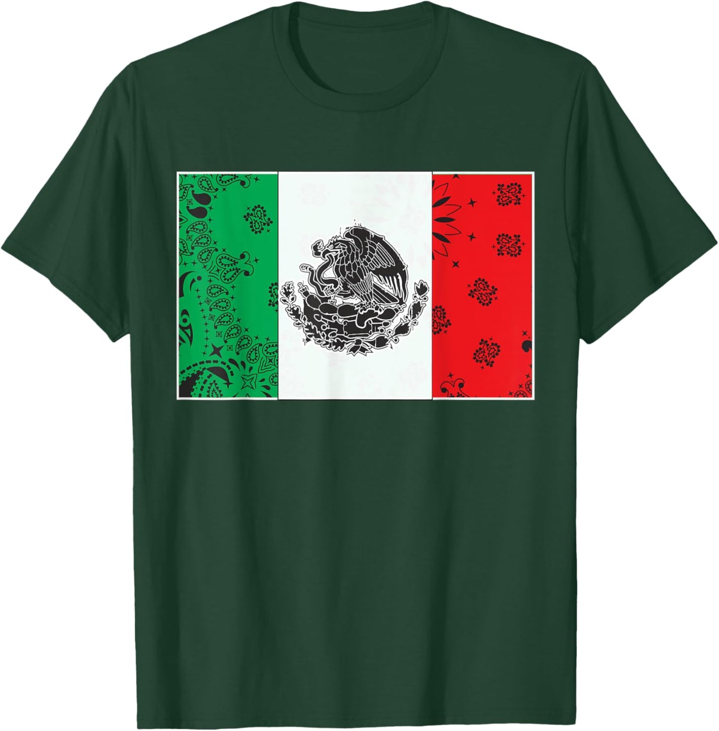 Mexico Bandana Flag Mexican Heritage Roots Eagle T-Shirt - T-Shirt | Forest