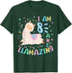 8th Birthday I Am 8 Years Old And Llamazing Llama Girl Teens T-Shirt - T-Shirt | Forest