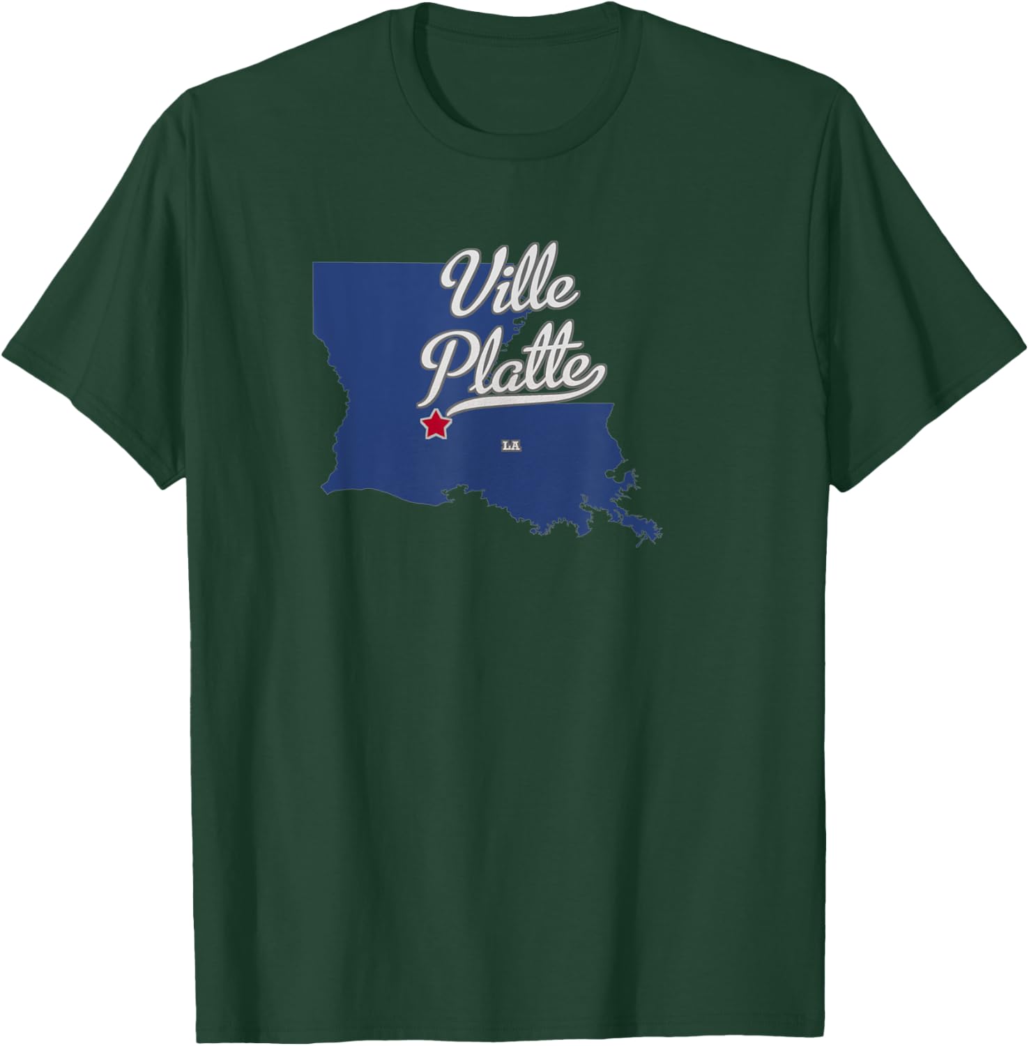 Ville Platte Louisiana LA Map T-Shirt - T-Shirt | Forest