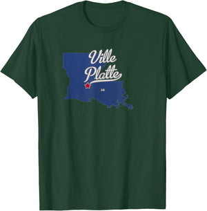 Ville Platte Louisiana LA Map T-Shirt - T-Shirt | Forest