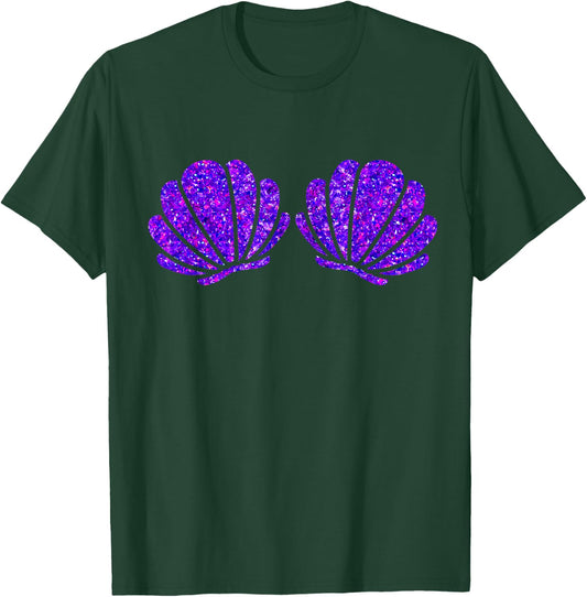 Mermaid Shell Bra Costume , black, S T-Shirt - T-Shirt | Forest