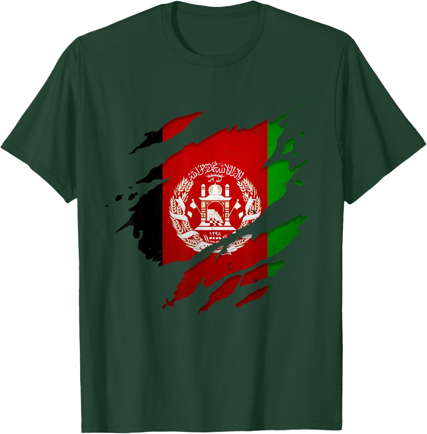 Afghanistan Shirt | Afghan Afghanistan Flag , black T-Shirt - T-Shirt | Forest