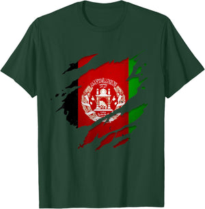 Afghanistan Shirt | Afghan Afghanistan Flag , black T-Shirt - T-Shirt | Forest