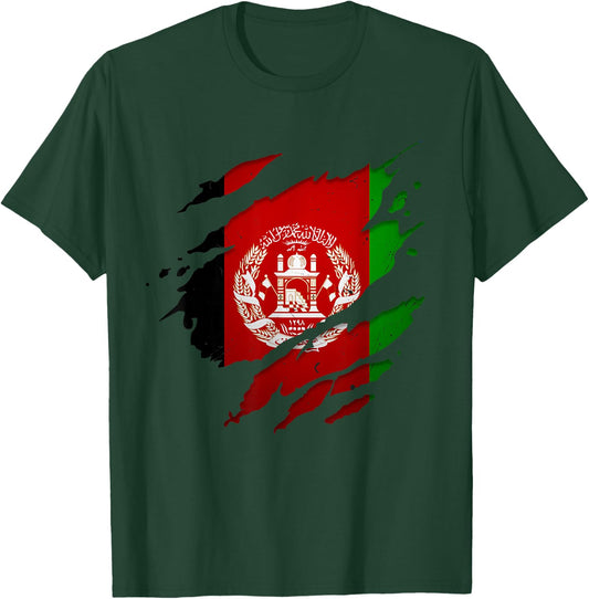 Afghanistan Shirt | Afghan Afghanistan Flag , black T-Shirt - T-Shirt | Forest