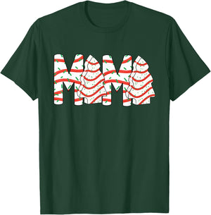Mama Christmas Tree Cake Winter Holiday Xmas Women Costume T-Shirt - T-Shirt | Forest