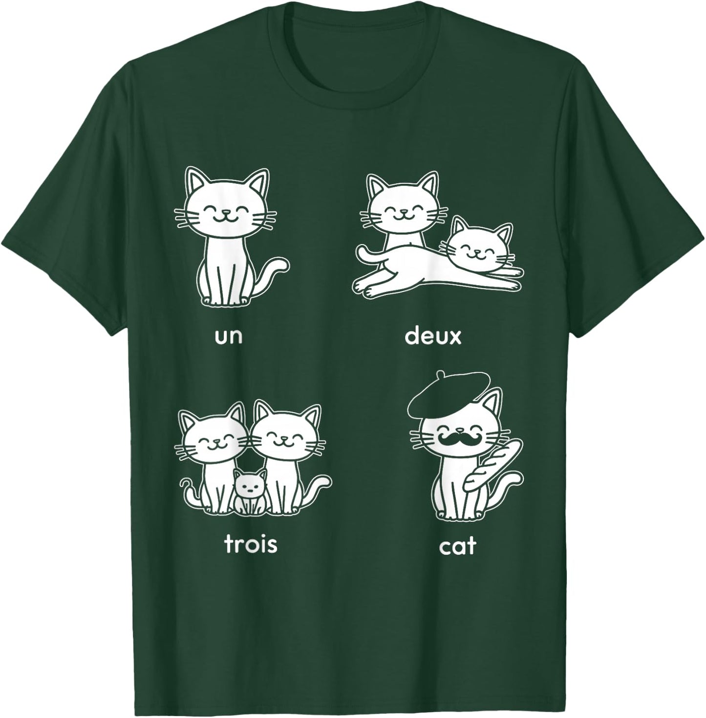 Un Deux Trois Cat T-Shirt - T-Shirt | Forest