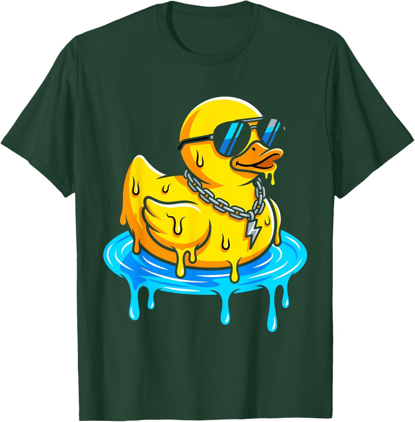 Drip Rubber Duck Streetwear Cool Duck T-Shirt - T-Shirt | Forest