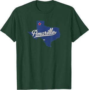 Amarillo Texas TX Map T-Shirt - T-Shirt | Forest