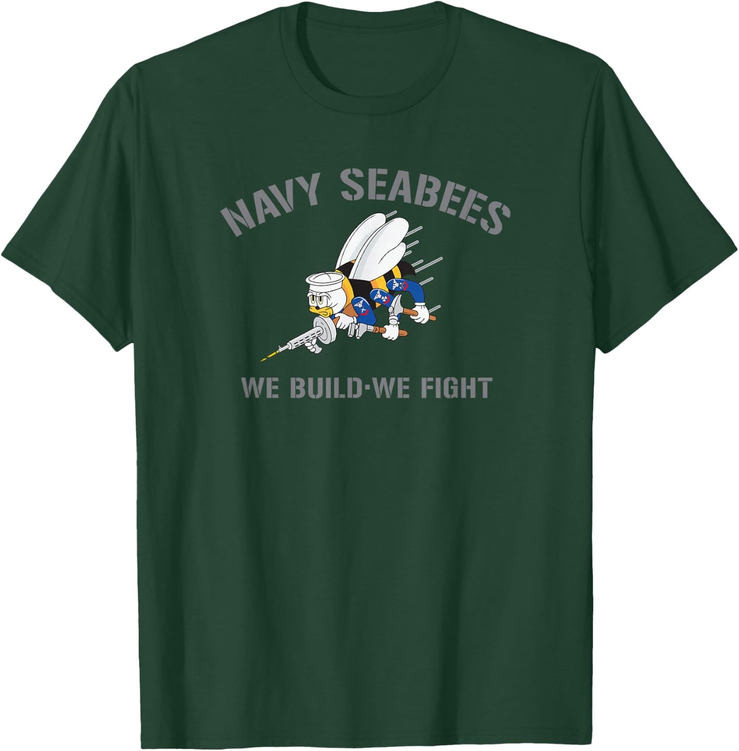 Navy Seabees WE Build - WE Fight T-Shirt - T-Shirt | Forest