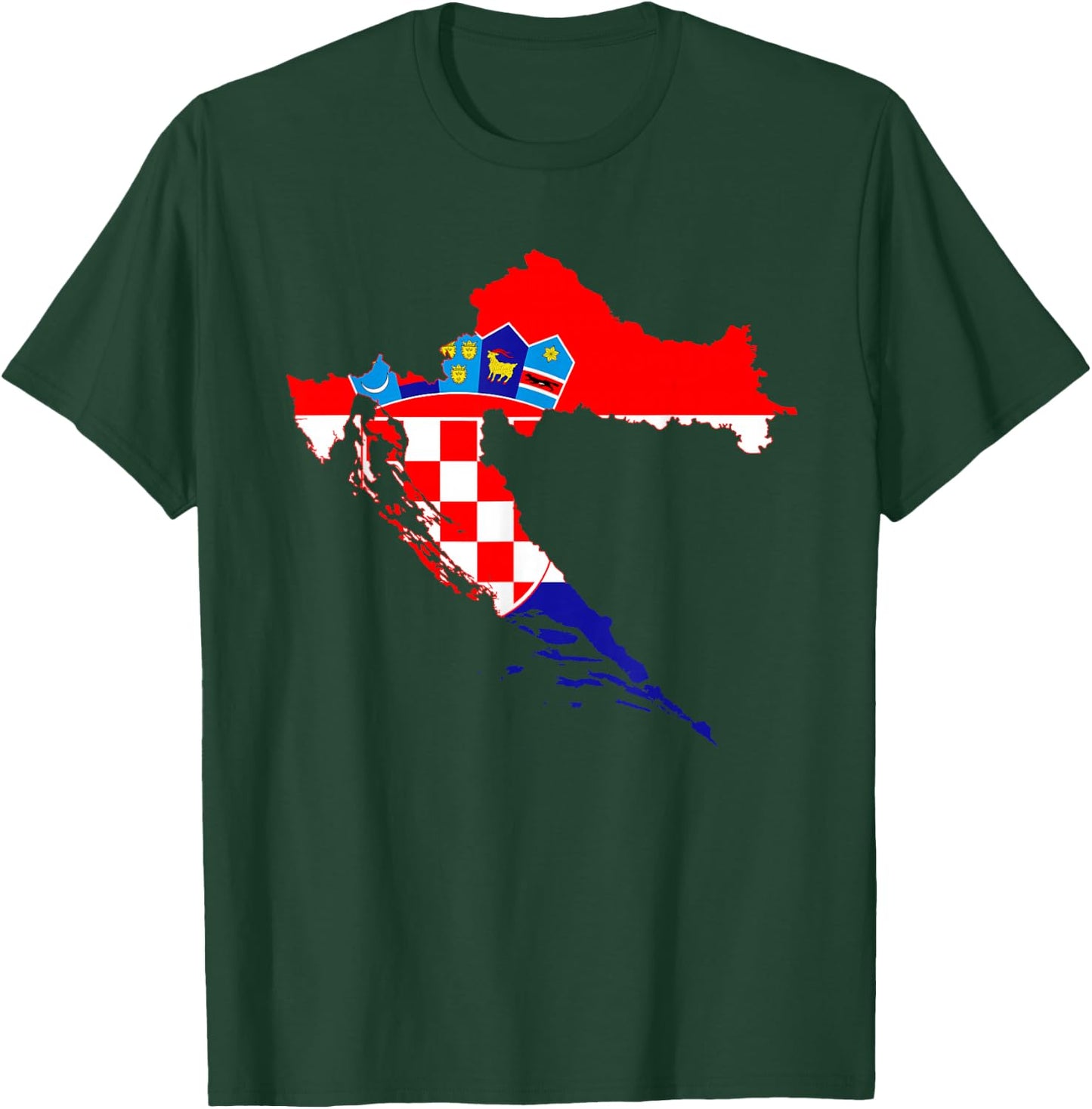 Kroatien Flagge Hrvatska Land Kroate Kroatisch Deko Croatia T-Shirt - T-Shirt | Forest