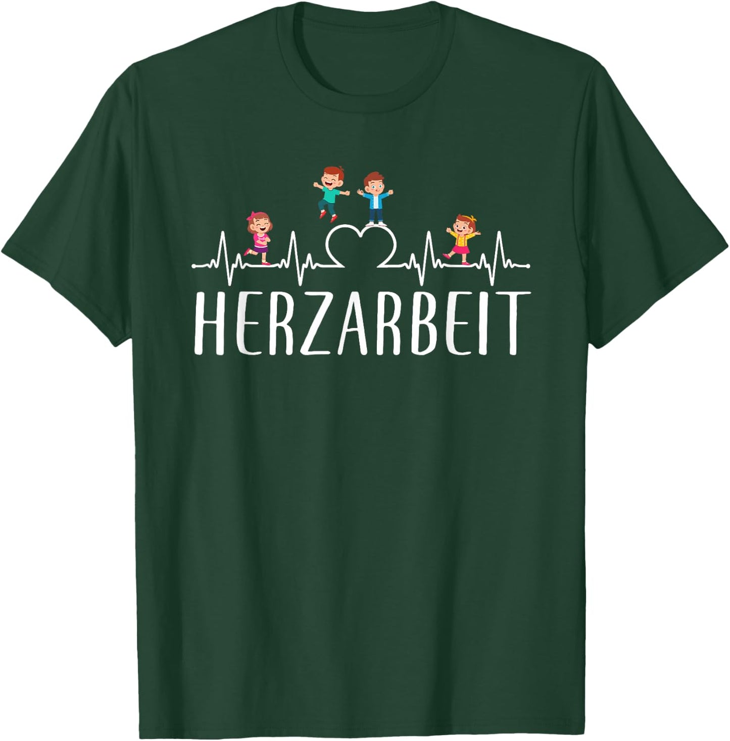Herzarbeit with German Text "Erehrin Kindergarten Design [German Language], black T-Shirt - T-Shirt | Forest