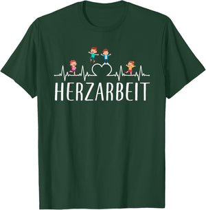Herzarbeit with German Text "Erehrin Kindergarten Design [German Language], black T-Shirt - T-Shirt | Forest