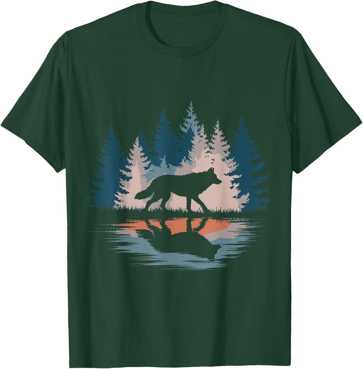 Wolf Retro T-Shirt - T-Shirt | Forest