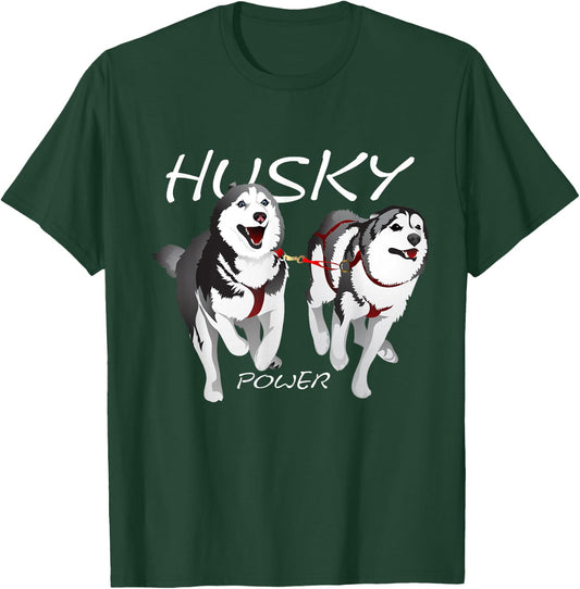 Siberian Husky Power Awesome Cute Husky T-Shirt - T-Shirt | Forest