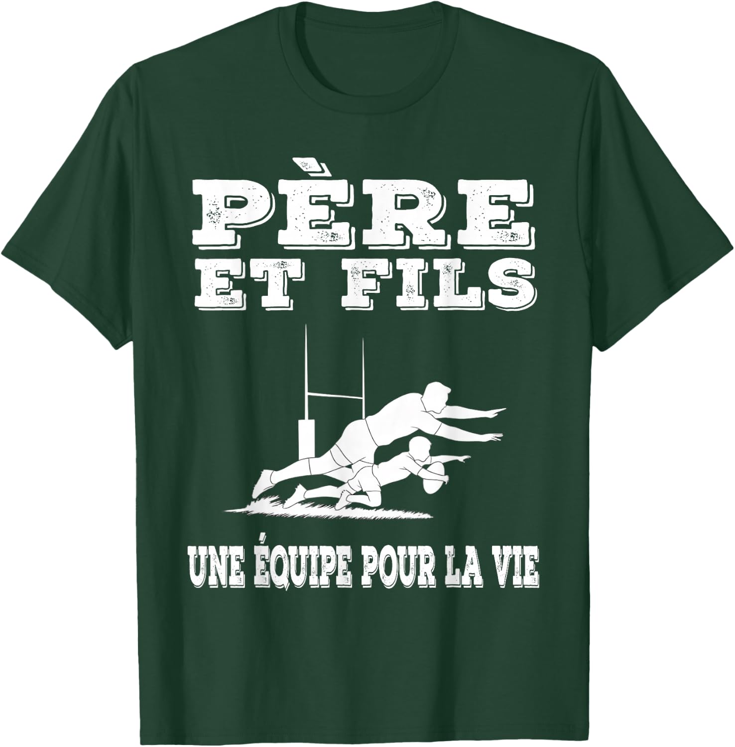 Father and Son Rugby Dad Rugbyman Fathers Day T-Shirt - T-Shirt | Forest