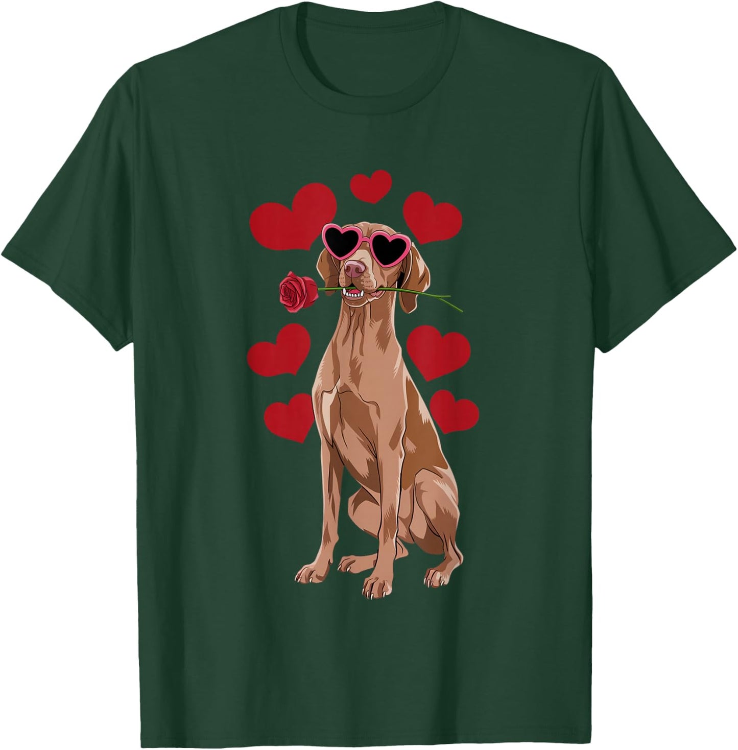 Vizsla Valentines Day Heart Dog Lover T-Shirt - T-Shirt | Forest