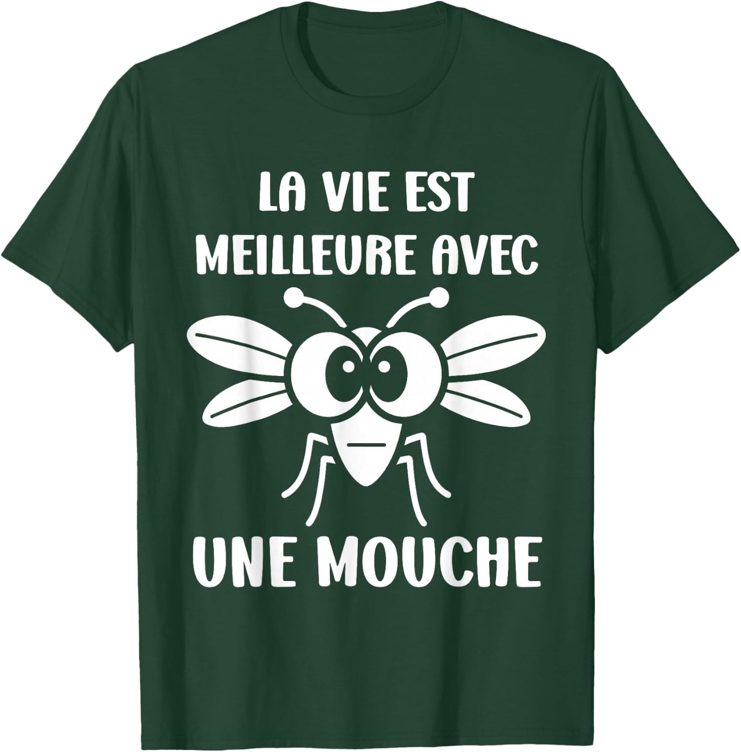Humor Fly Insect Life is Better with a Fly , Black, S T-Shirt - T-Shirt | Forest