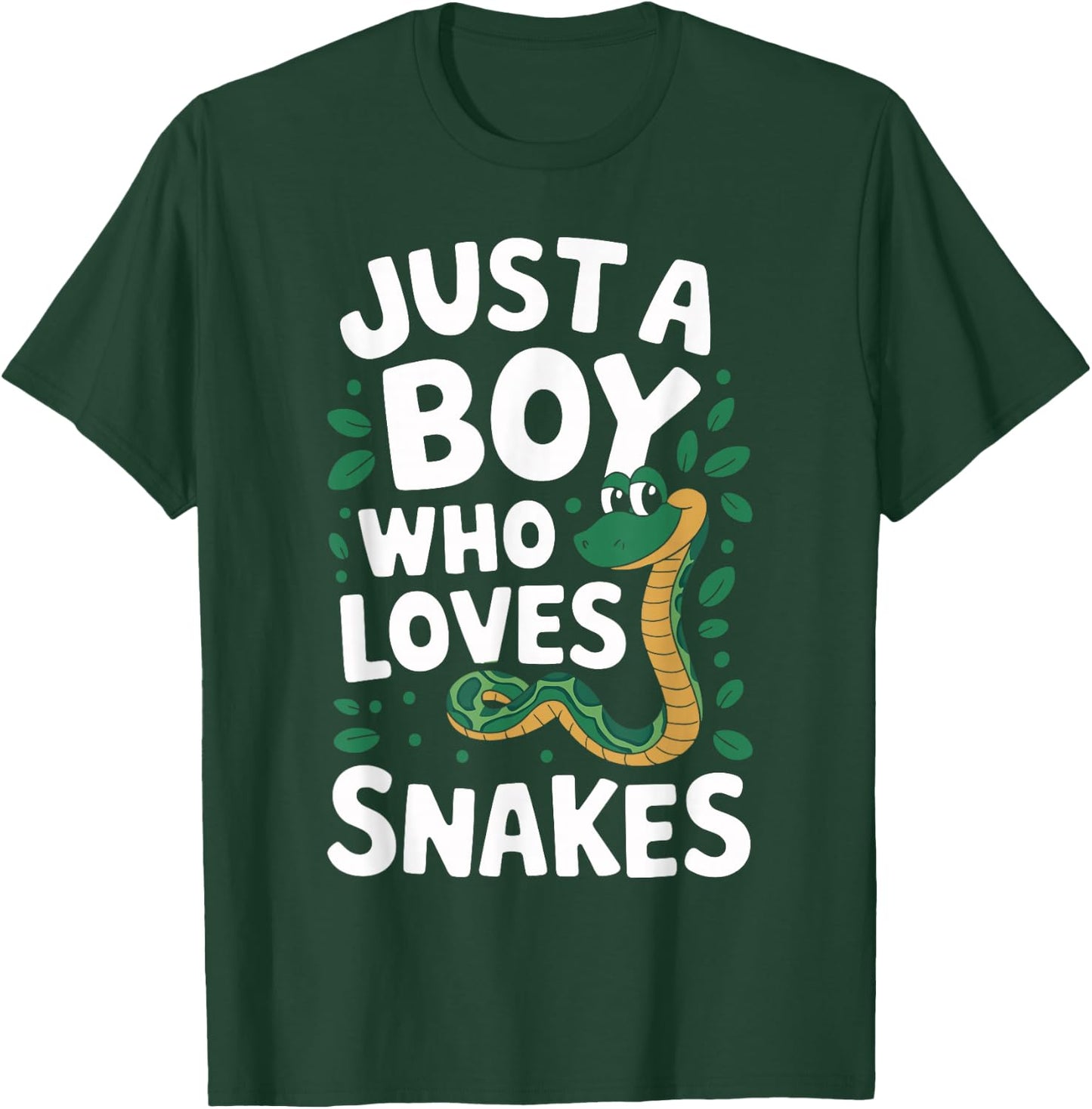 Just A Boy who loves SNAKES Funny SNAKE T-Shirt - T-Shirt | Forest