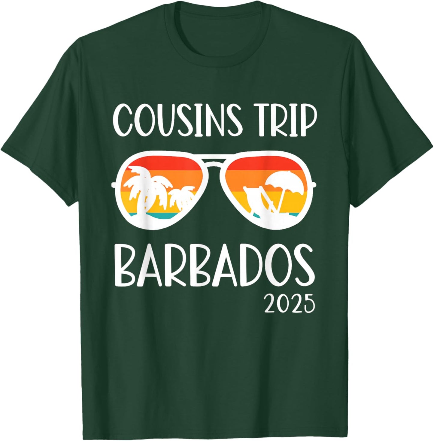 Cousins Trip Barbados Caribbean 2025 Weekend Family Reunion T-Shirt - T-Shirt | Forest