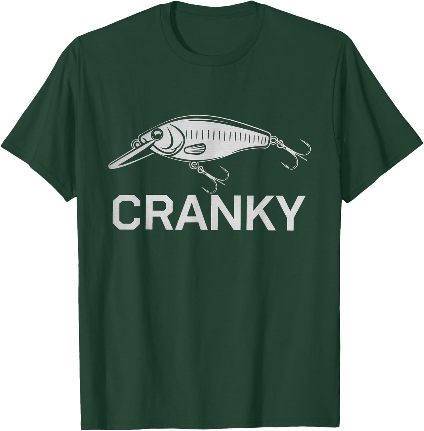 Funny Cranky Crankbait Fishing Lure Reel Pun Fishermen T-Shirt - T-Shirt | Forest