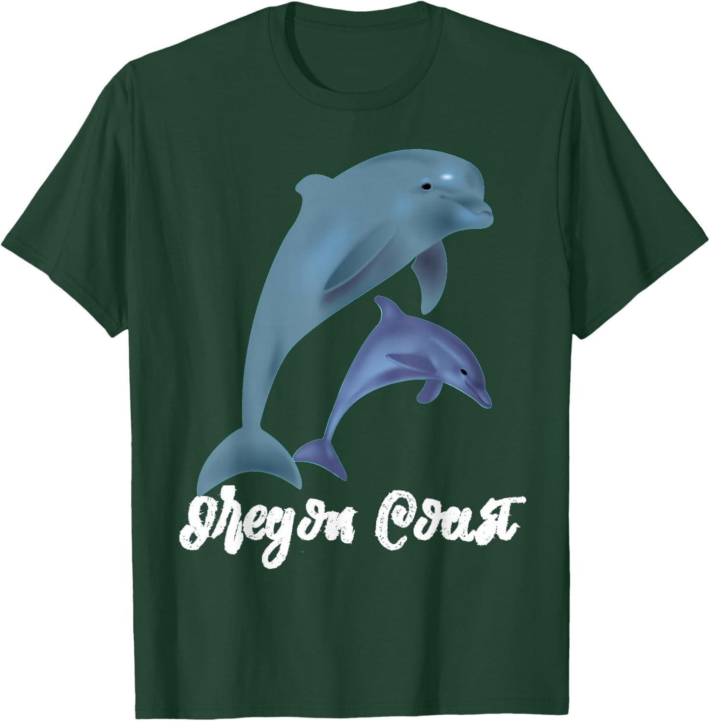 Oregon Coast Souvenir Dolphin PNW gift T-Shirt - T-Shirt | Forest