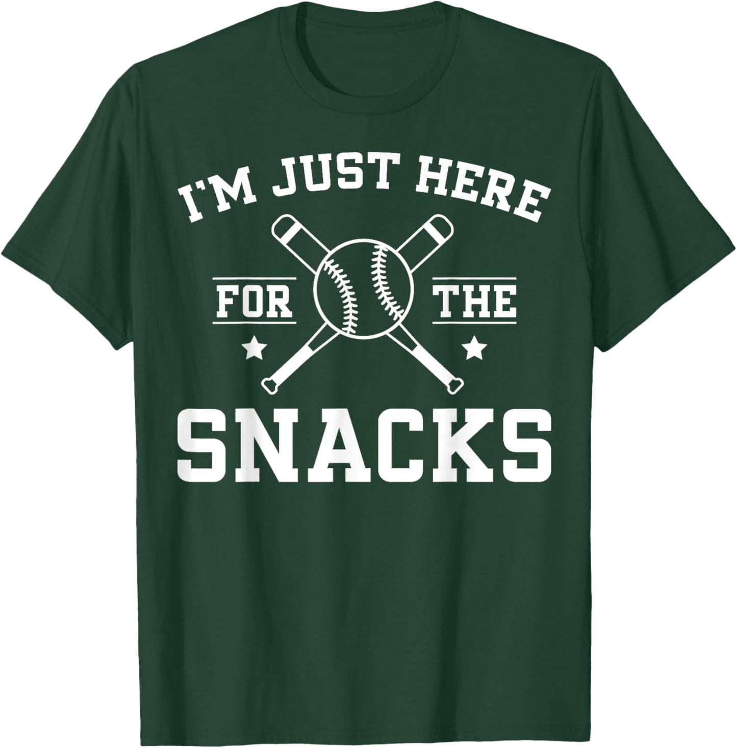 I'm Just Here For The Snacks Funny Retro Baseball T-Shirt - T-Shirt | Forest