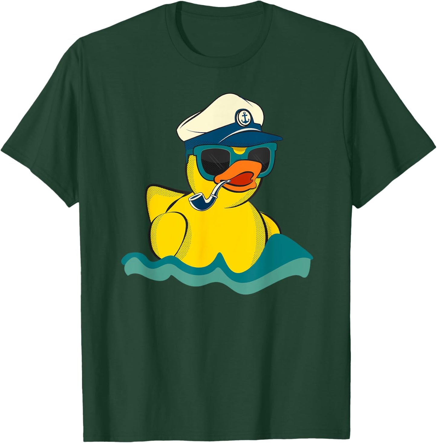 Vintage Yellow Rubber Duck Boat The Captain Duckie Sailor T-Shirt - T-Shirt | Forest