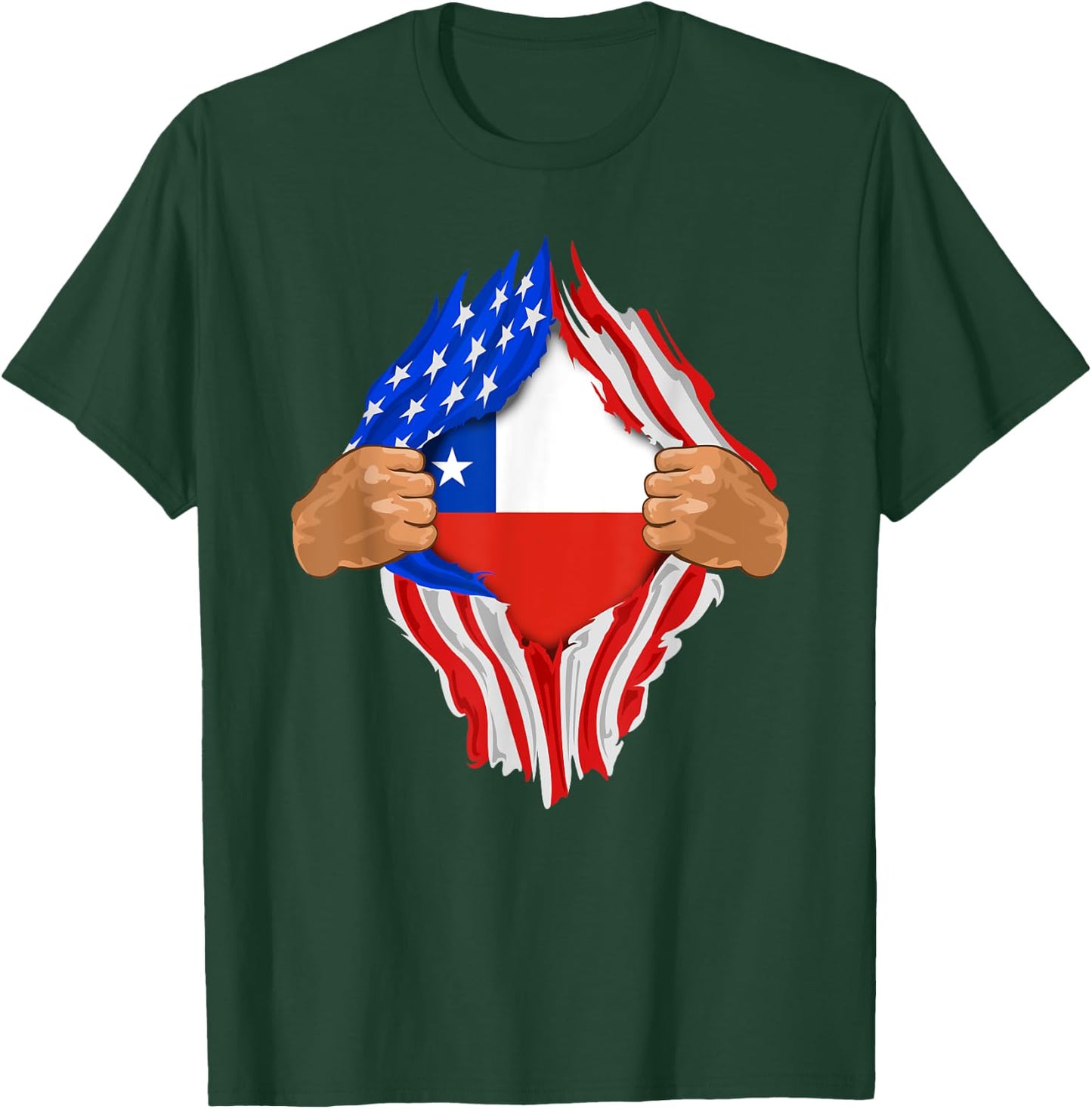 Chilean Blood Inside Me | Chile Flag Gift T-Shirt - T-Shirt | Forest