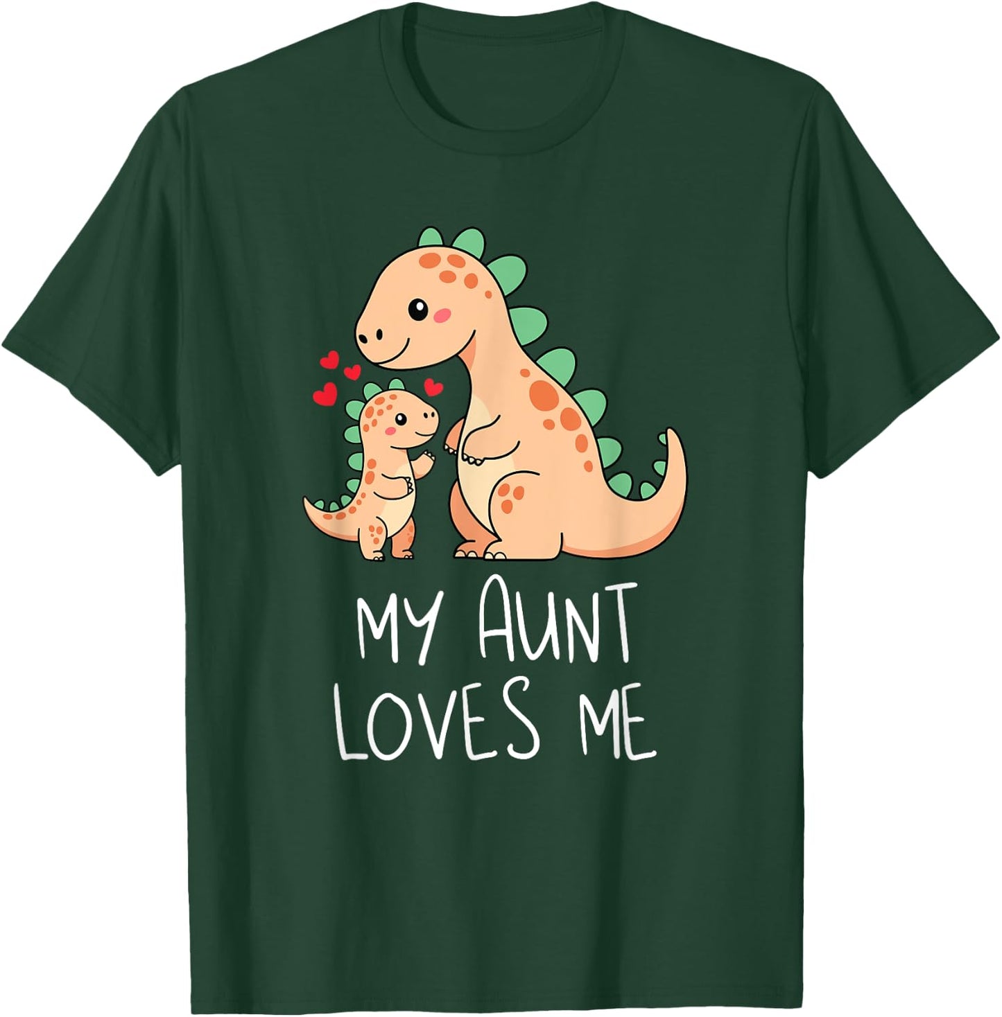 Baby Dino and Grandma My Aunt Loves Me Funny Dinosaur T-Shirt - T-Shirt | Forest