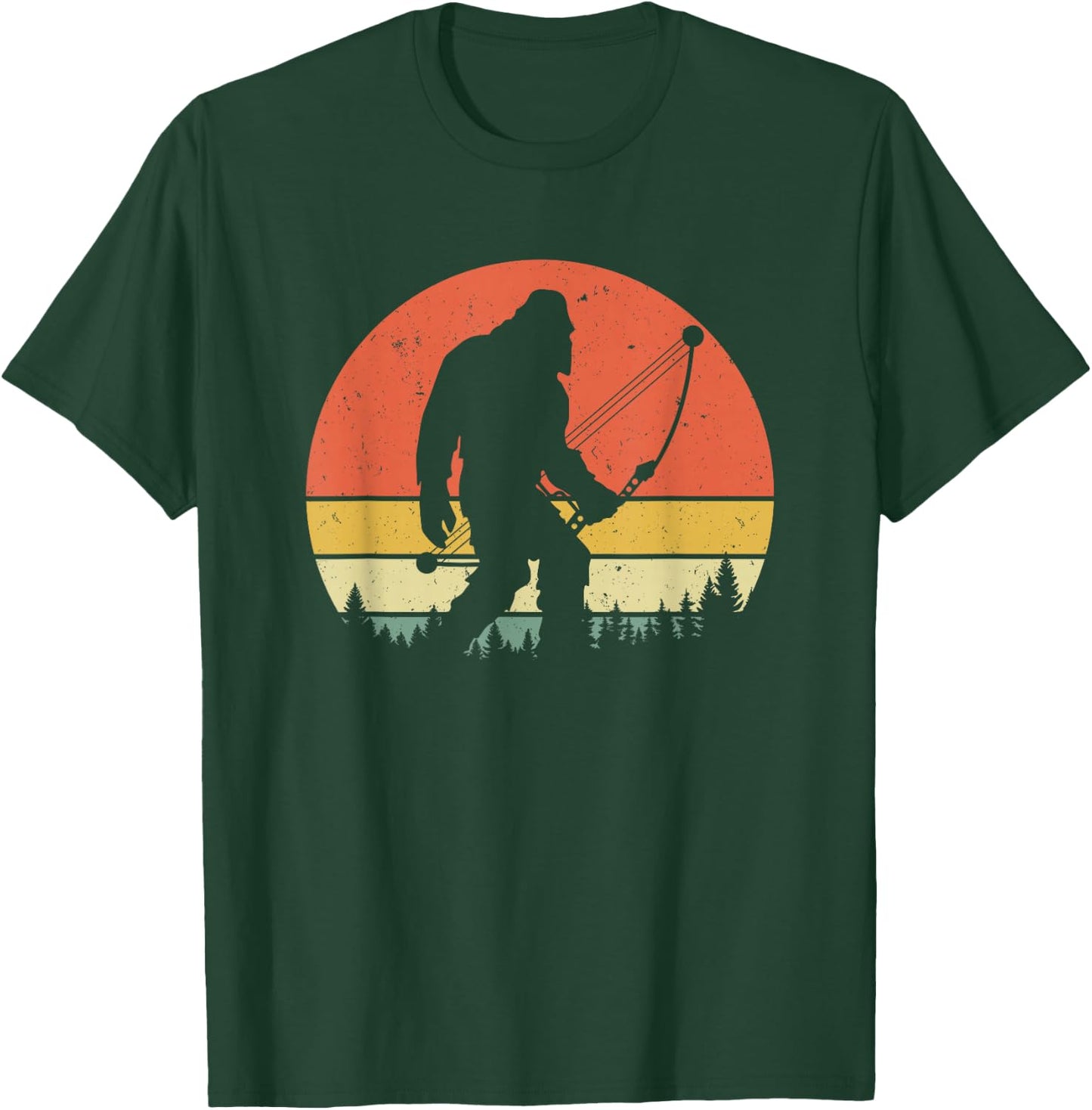 Bigfoot Hunter Arrow - Vintage Sasquatch Bow Hunting Archery T-Shirt - T-Shirt | Forest