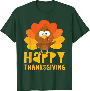 Happy Thanksgiving Shirt Men Women Kids Family Turkey Day T-Shirt - T-Shirt | Forest
