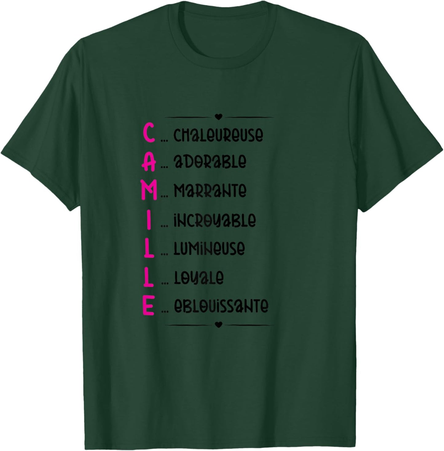 Camille Name Personalised Woman Gift Camille Girl , white T-Shirt - T-Shirt | Forest