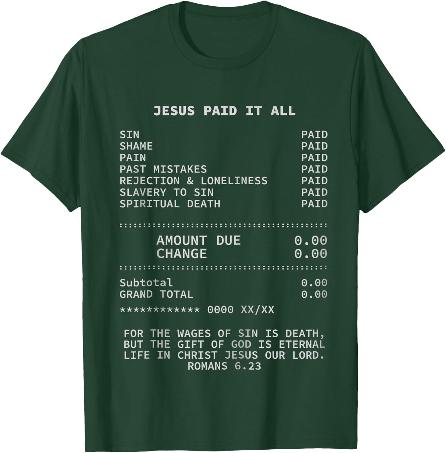 Jesus paid it all Christianity Christian Bible Christ Zip T-Shirt - T-Shirt | Forest
