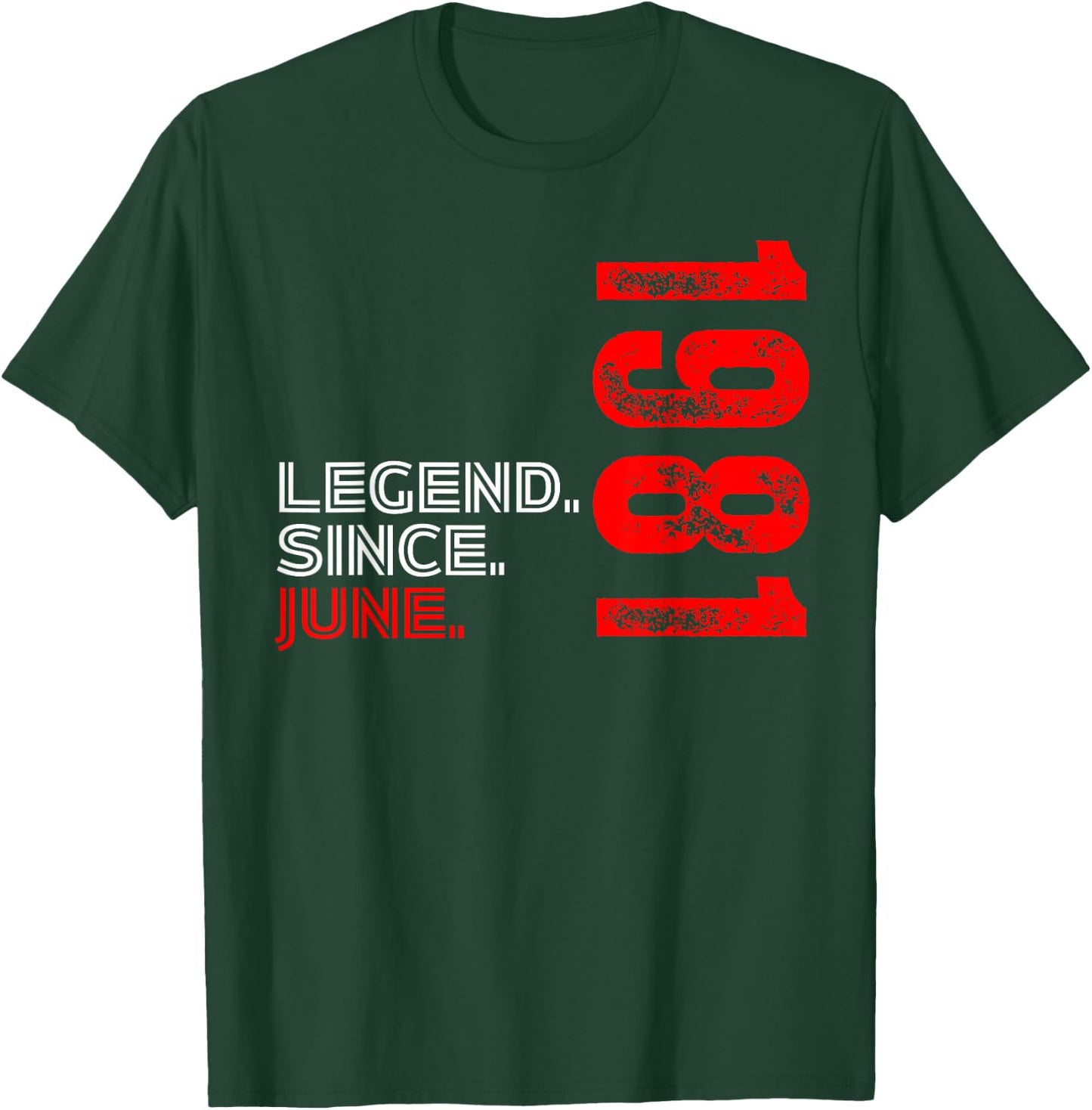 Born In June 1981 Vintage Birthday Legend Since June 1981 T-Shirt - T-Shirt | Forest