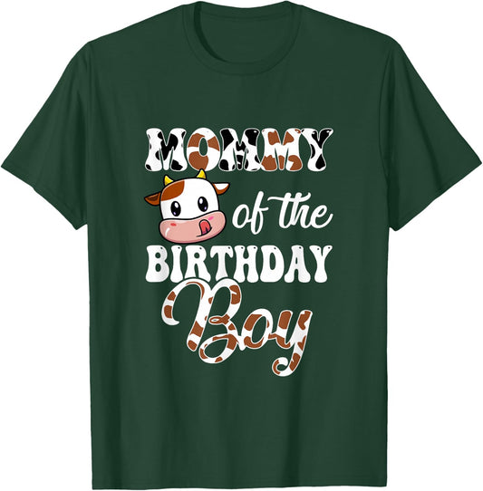 Mommy Of The Birthday Boy Cow Farm 1St Birthday Boy T-Shirt - T-Shirt | Forest